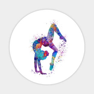 Gymnastics Tumbling Watercolor Sports Magnet